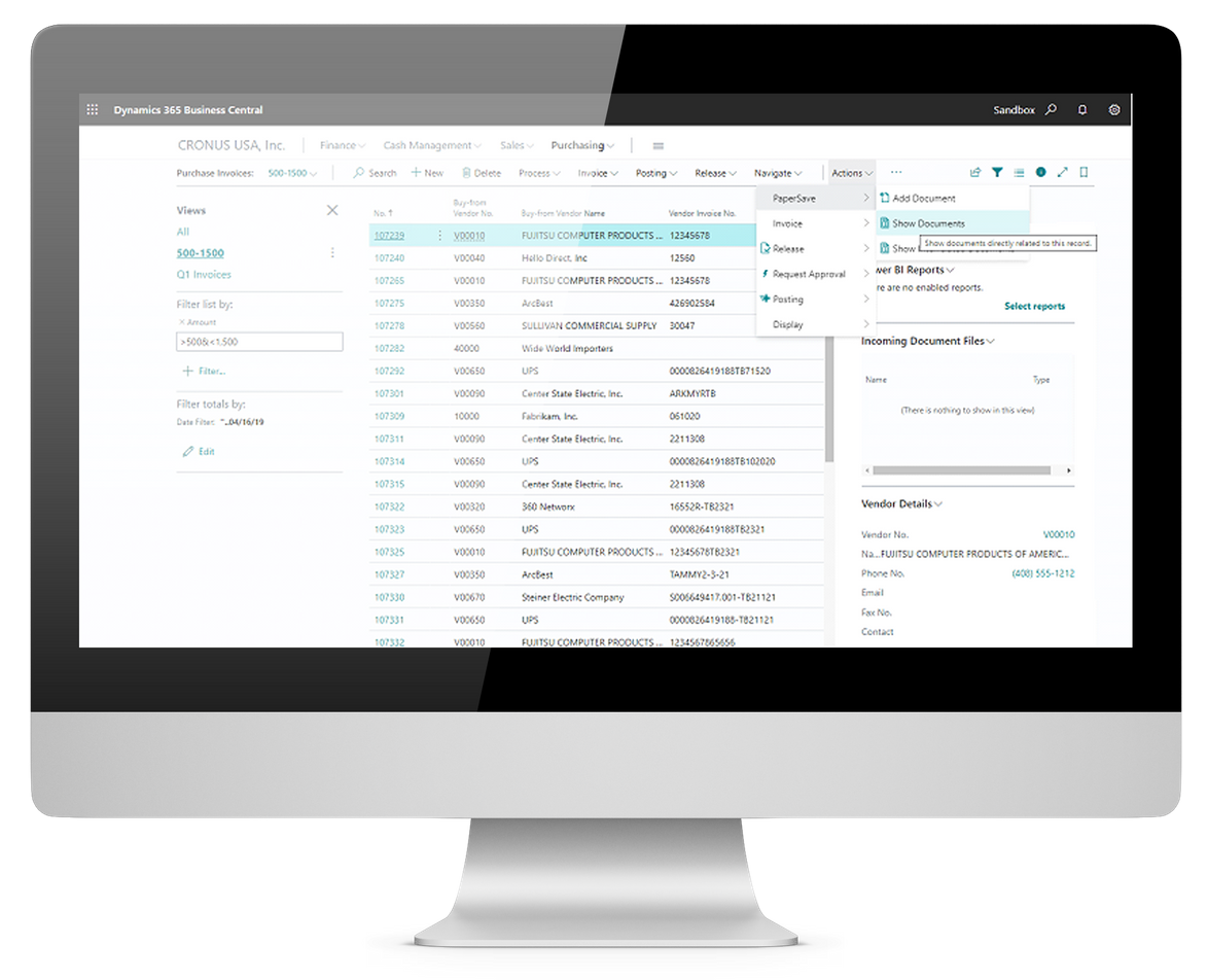 MS Dynamics 365 BC - AP Automation